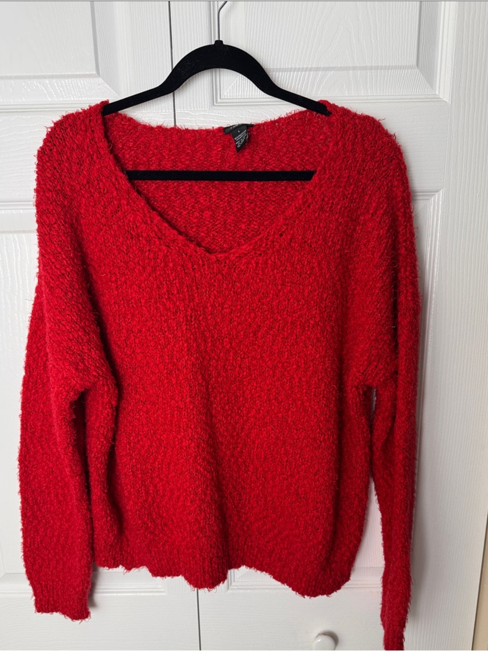 Rue21 Red V-Neck Fuzzy Sweater for Women